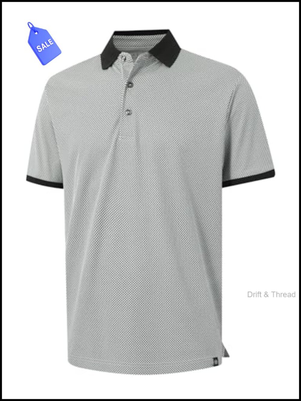 Jacquard Ribbed Collar Golf Polo